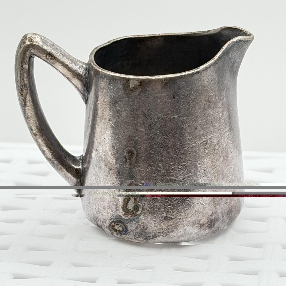 Vintage Mini Pewter & Silverplate Creamer Lot Trinkets Typesetter Case Smalls - Picture 15 of 16